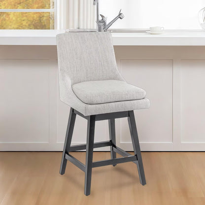 360°Swivel Bar Stool, Modern 26" Upholstered Barstool, White
