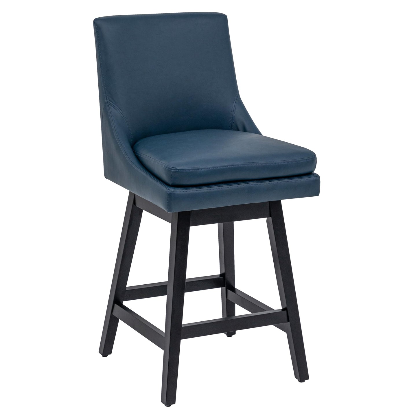 360°Swivel Bar Stool, Modern 26" Upholstered Barstool, White