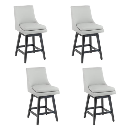 360°Swivel Bar Stool, Modern 26" Upholstered Barstool, White