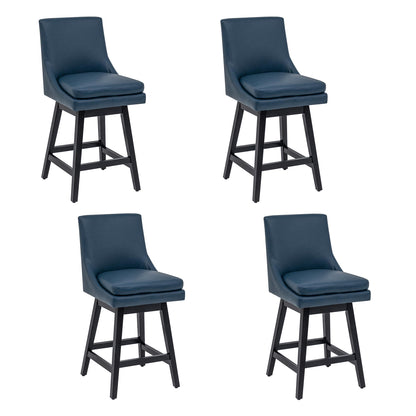 360°Swivel Bar Stool, Modern 26" Upholstered Barstool, White