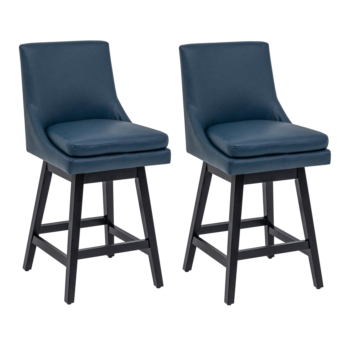 360°Swivel Bar Stool, Modern 26" Upholstered Barstool, White