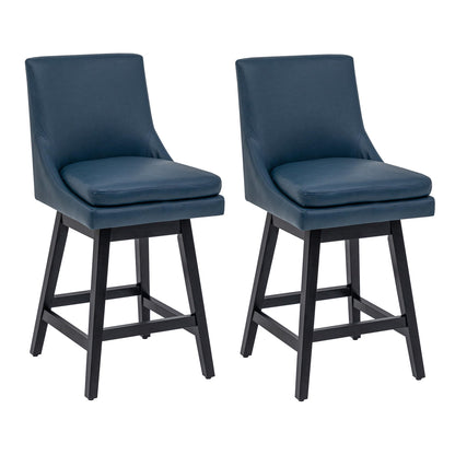 360°Swivel Bar Stool, Modern 26" Upholstered Barstool, White