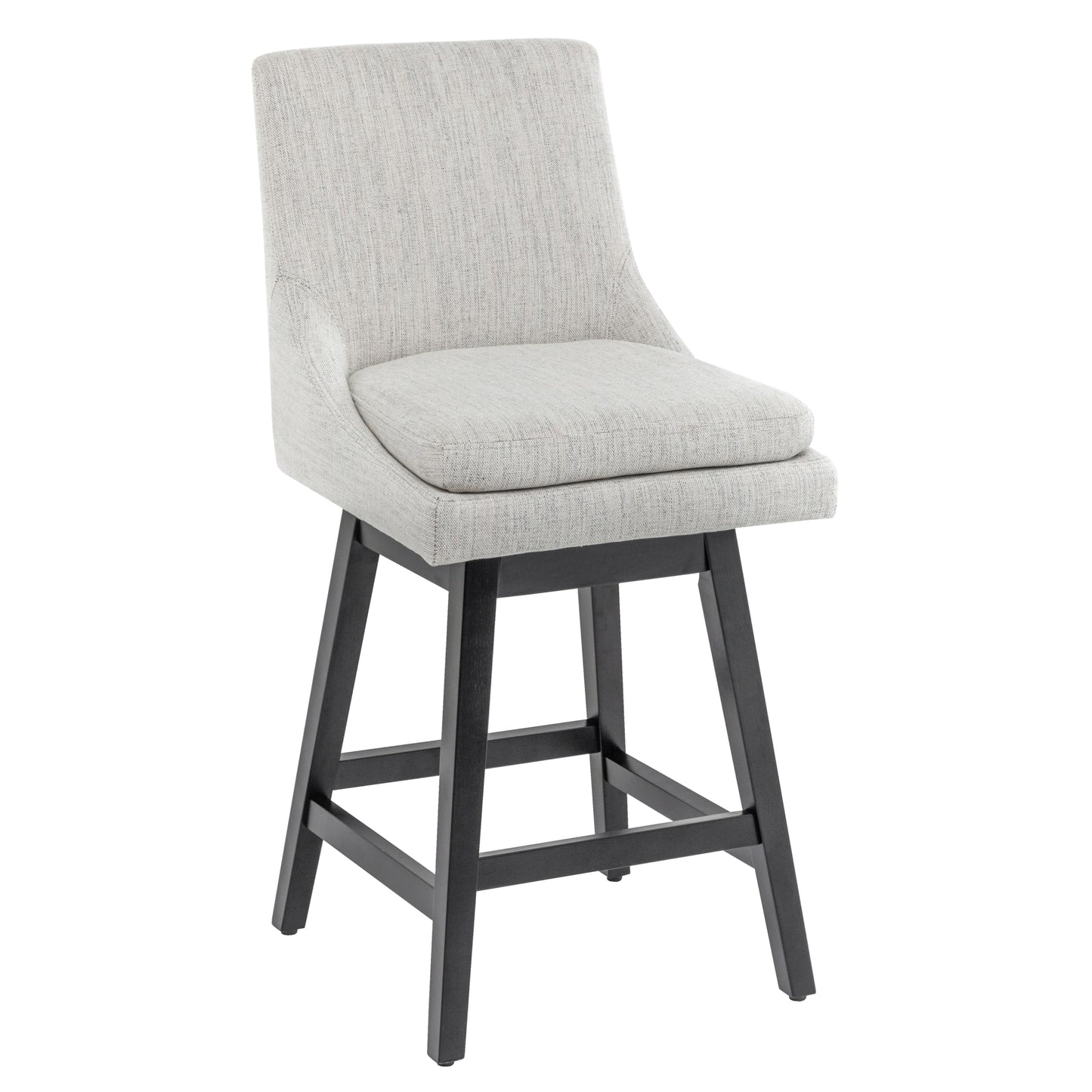 360°Swivel Bar Stool, Modern 26" Upholstered Barstool, White