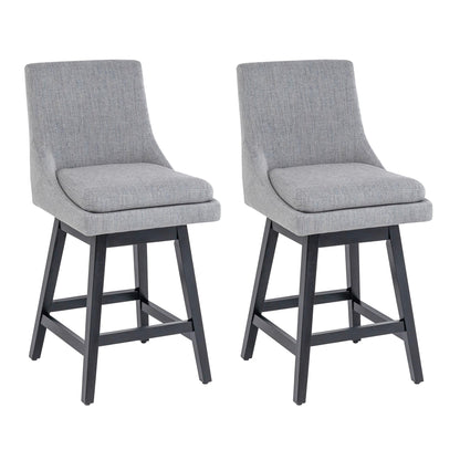 360°Swivel Bar Stool, Modern 26" Upholstered Barstool, White
