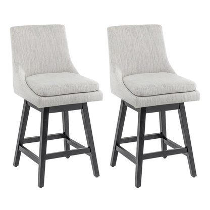 360°Swivel Bar Stool, Modern 26" Upholstered Barstool, White