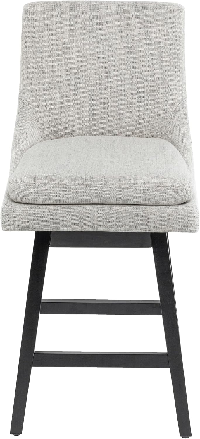 360°Swivel Bar Stool, Modern 26" Upholstered Barstool, White