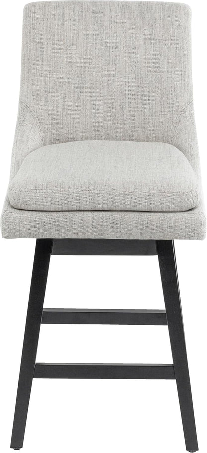 360°Swivel Bar Stool, Modern 26" Upholstered Barstool, White